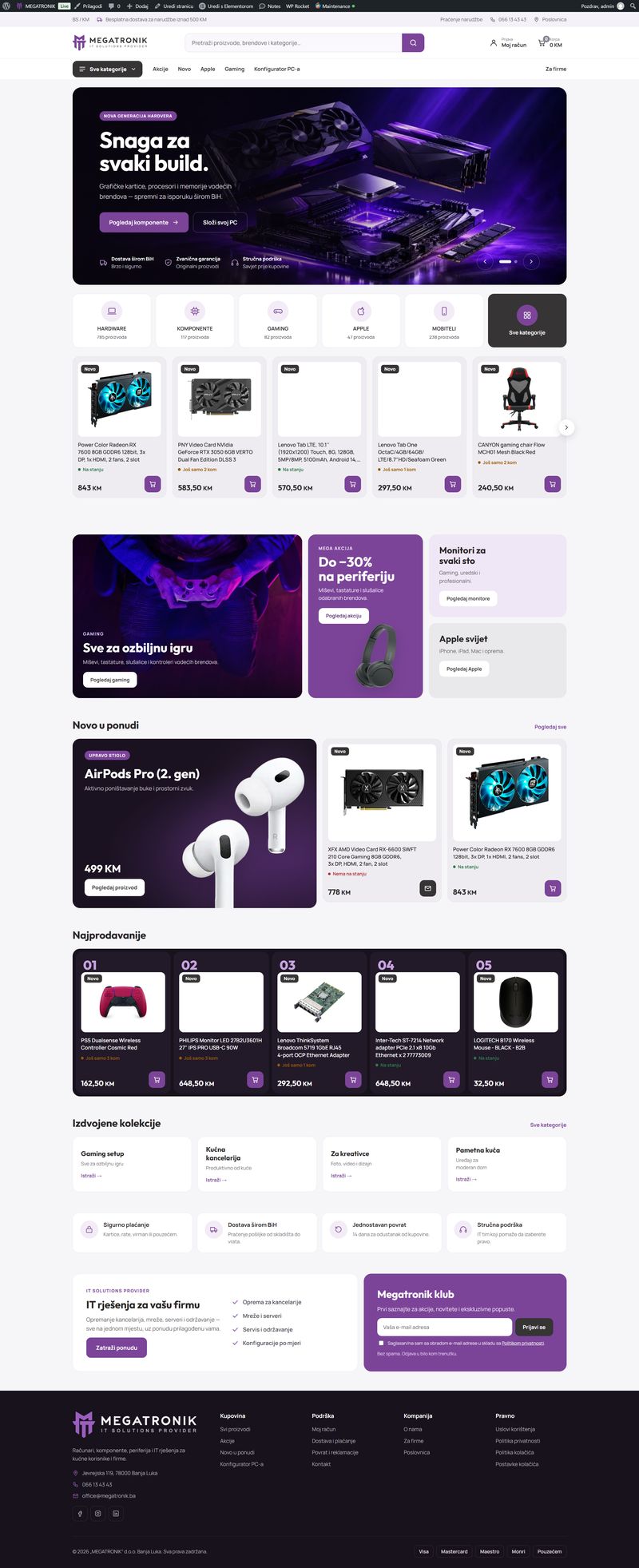 Projekat: Megatronik — Web shop · IT oprema